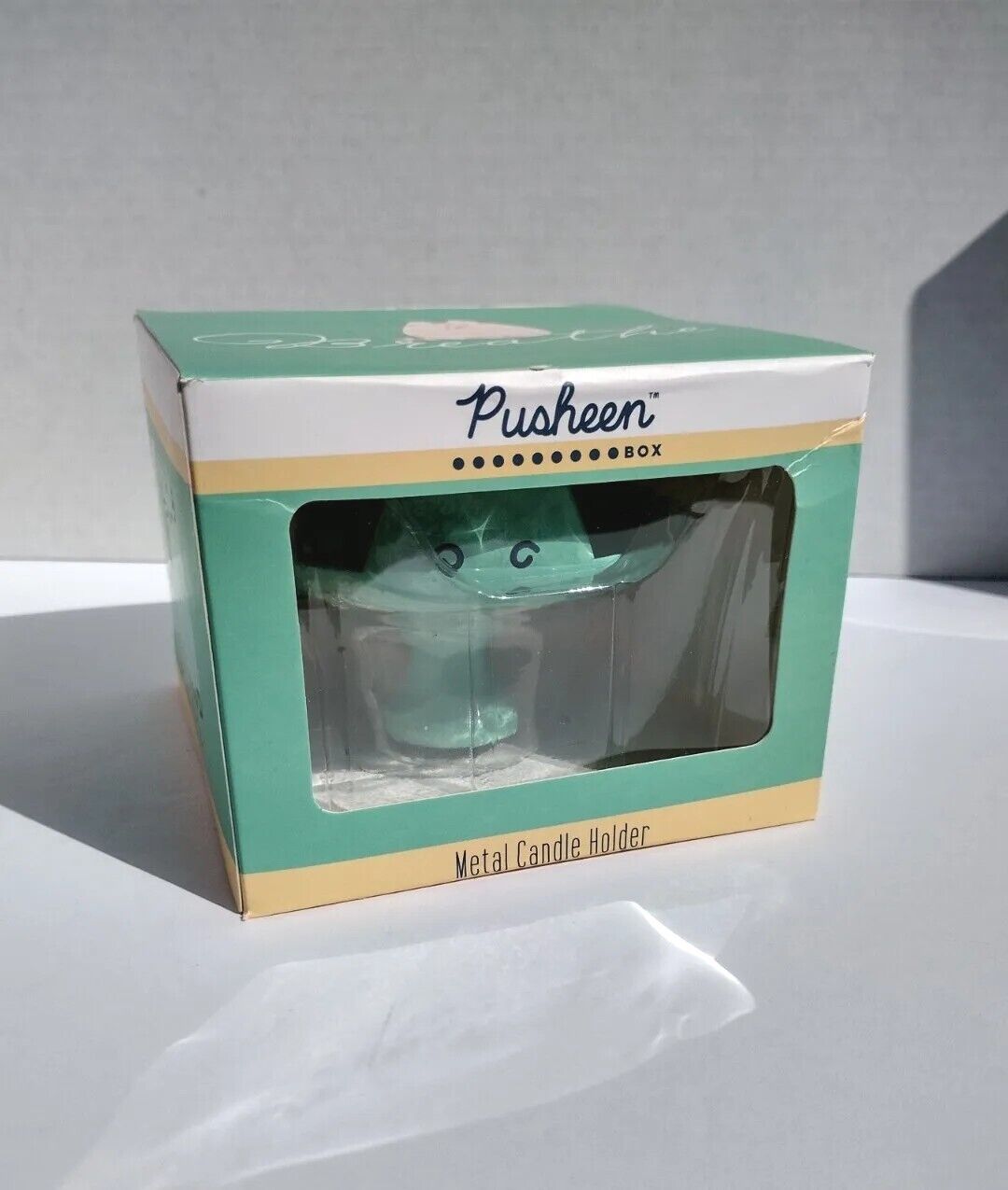 Pusheen Box Spring 2021 Metal Green Candle Holder Home Decor Culturefly Cat