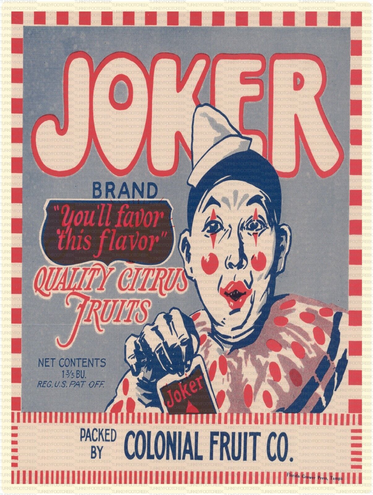 Joker Brand Florida Fruit Label 9\