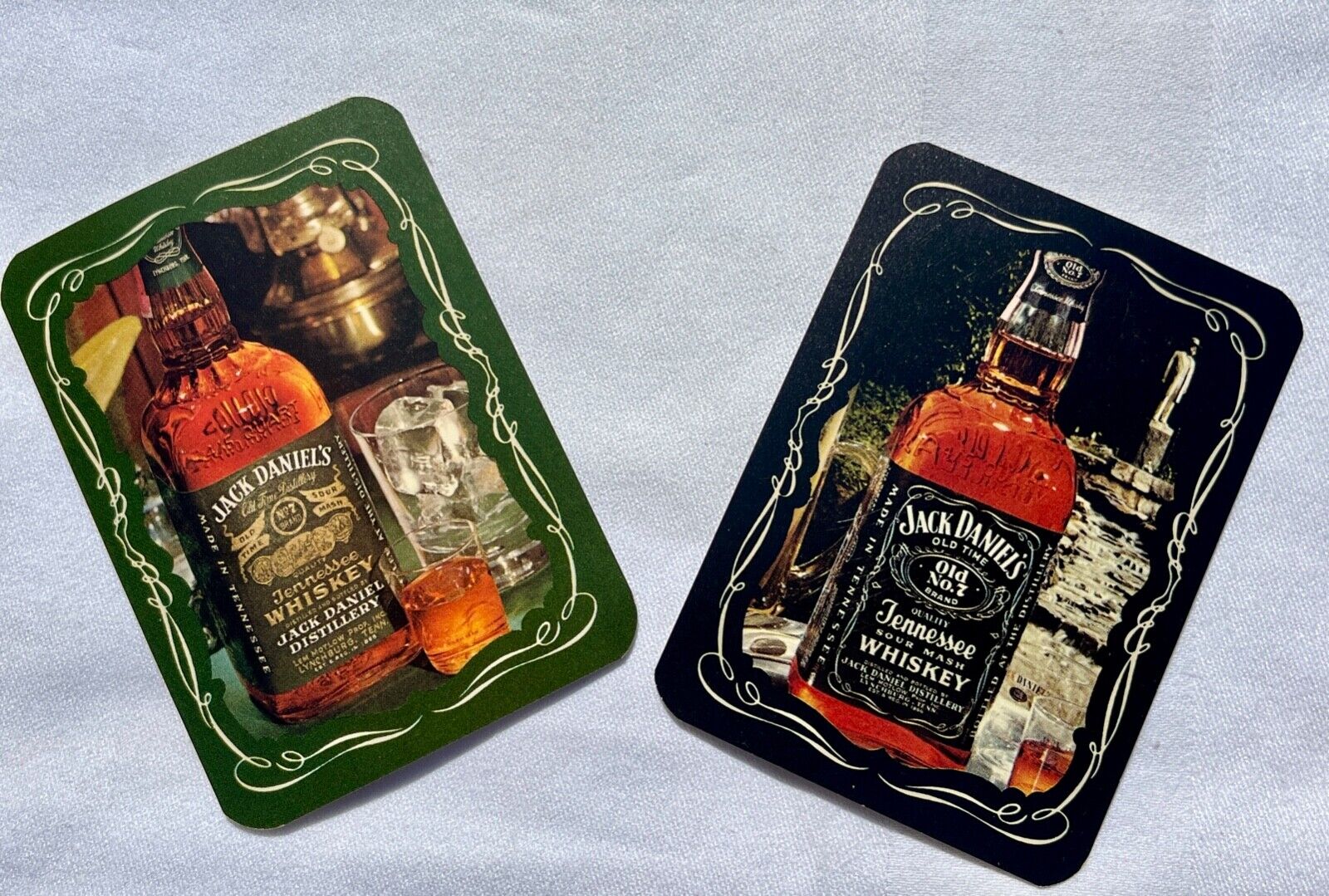 RARE Vintage 1970\'s Jack Daniel Party Guide Pocket Card Green/Black Labels