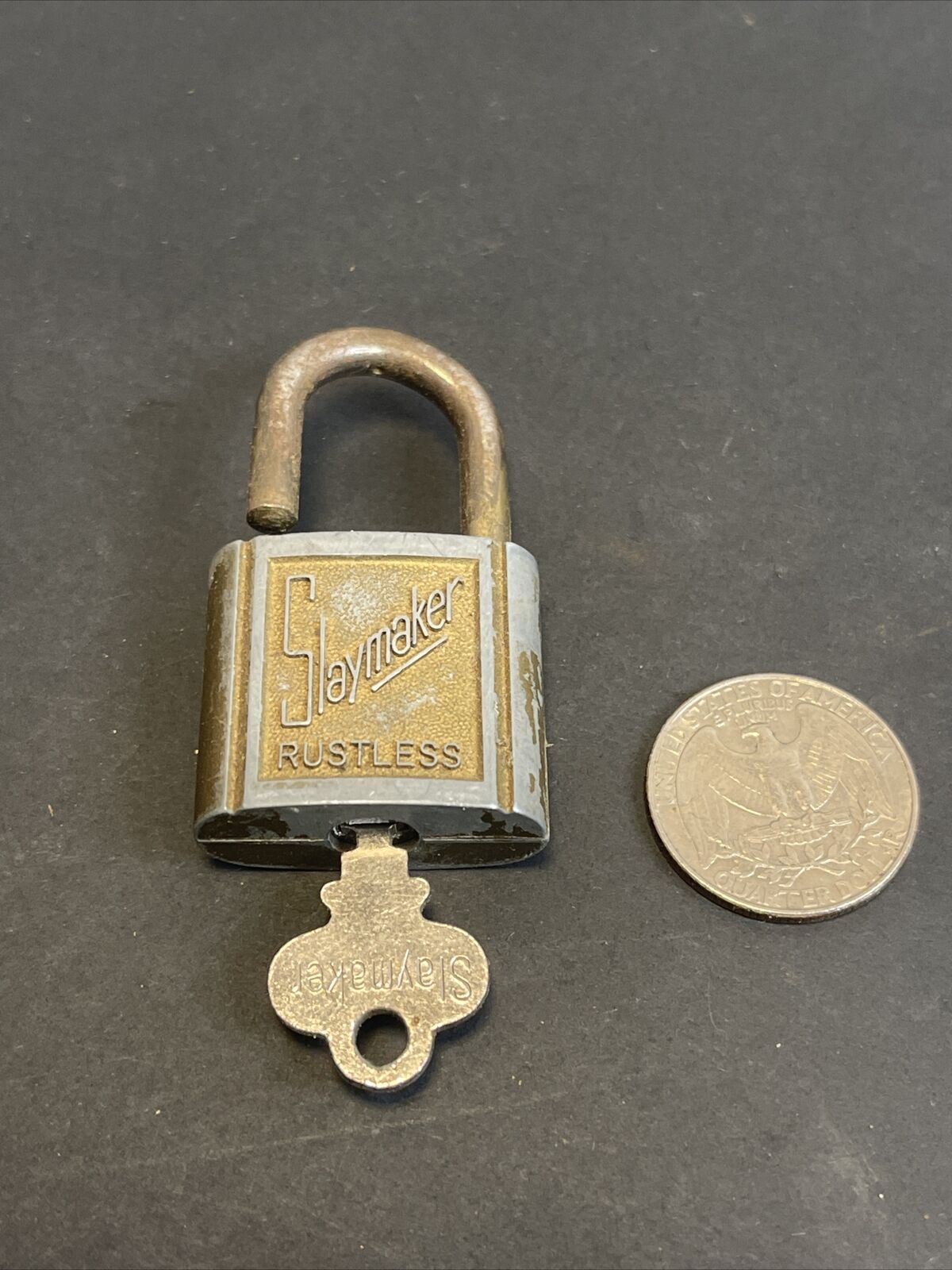 Vintage Slaymaker Rustless Padlock Lock with Key Precision Made USA