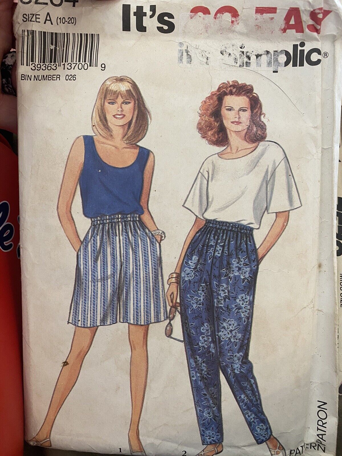 1992 Simplicity Sewing Pattern 8254 Size 10-20 Cut And Complete 