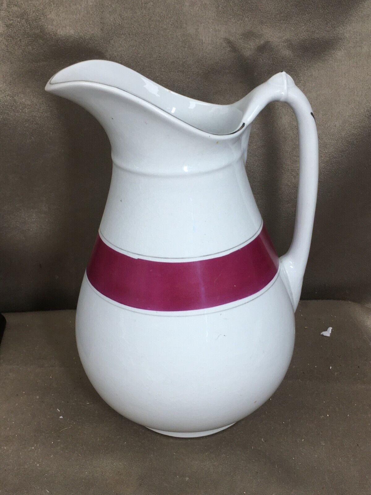 Antique Geo. S. Harker & Co. East Liverpool Large Two Tone Ironstone Pitcher