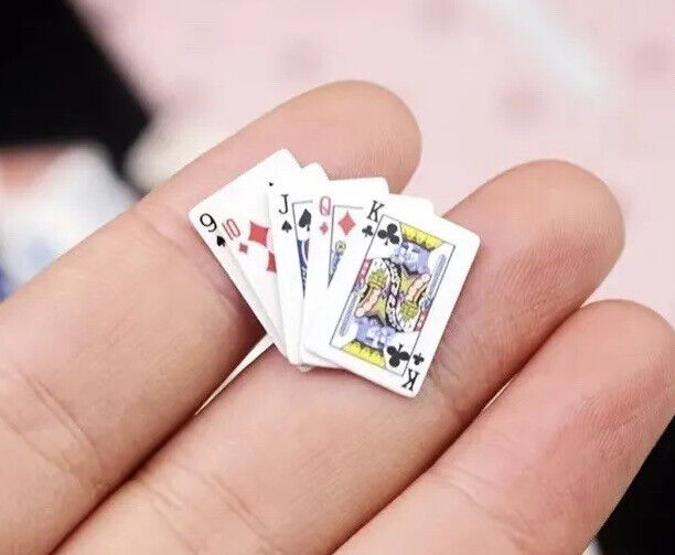 Miniature Playing Poker Mini Deck Of Cards 1:12 Dollhouse Decoration Fast Ship