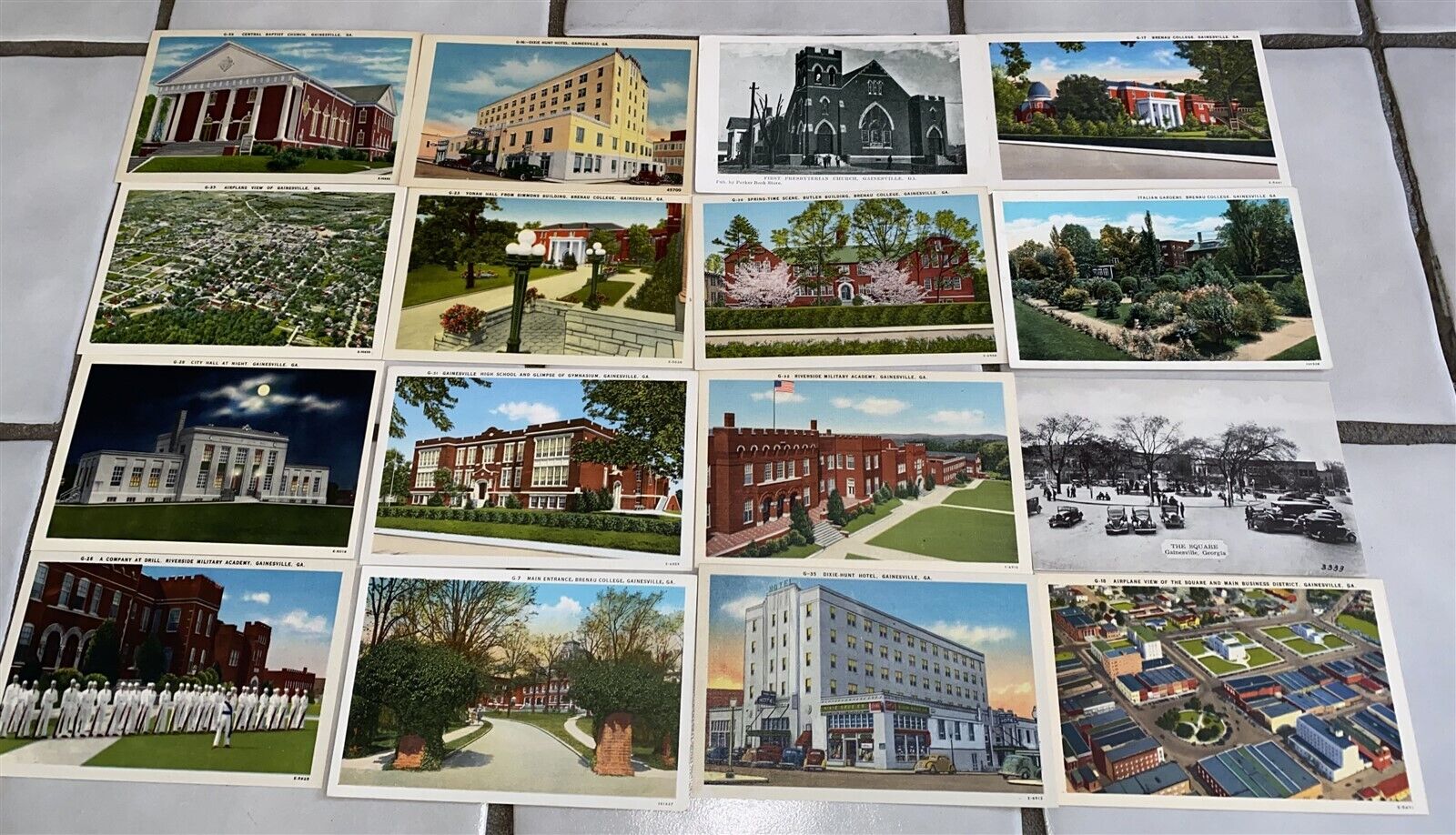16 different Vintage Gainesville Georgia Postcards 12 Linen 3 1920s-30s 1910 era