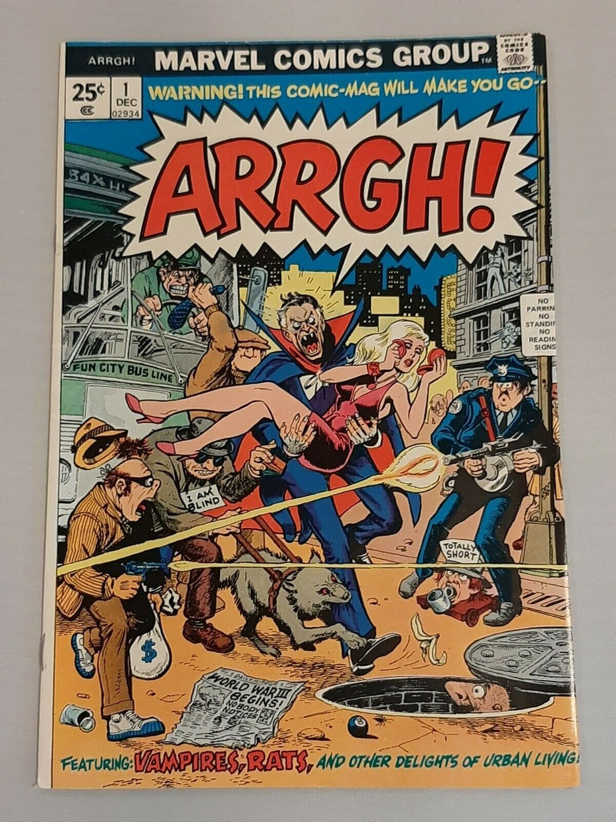 ARRGH 1974 #1 Marvel Comics Bronze Age Satire Humor 1974 Very Good Condition