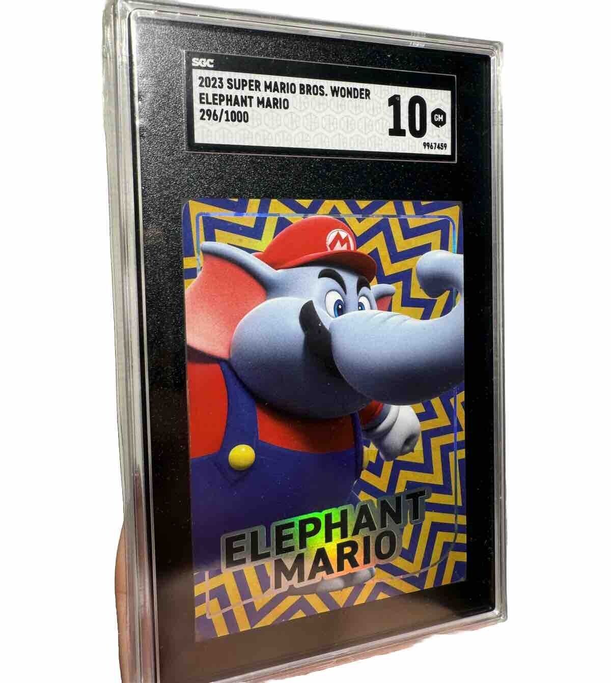 Super Mario Bros Wonder Elephant Mario Trading Card 296/1000 SGC 10 GEM MINT