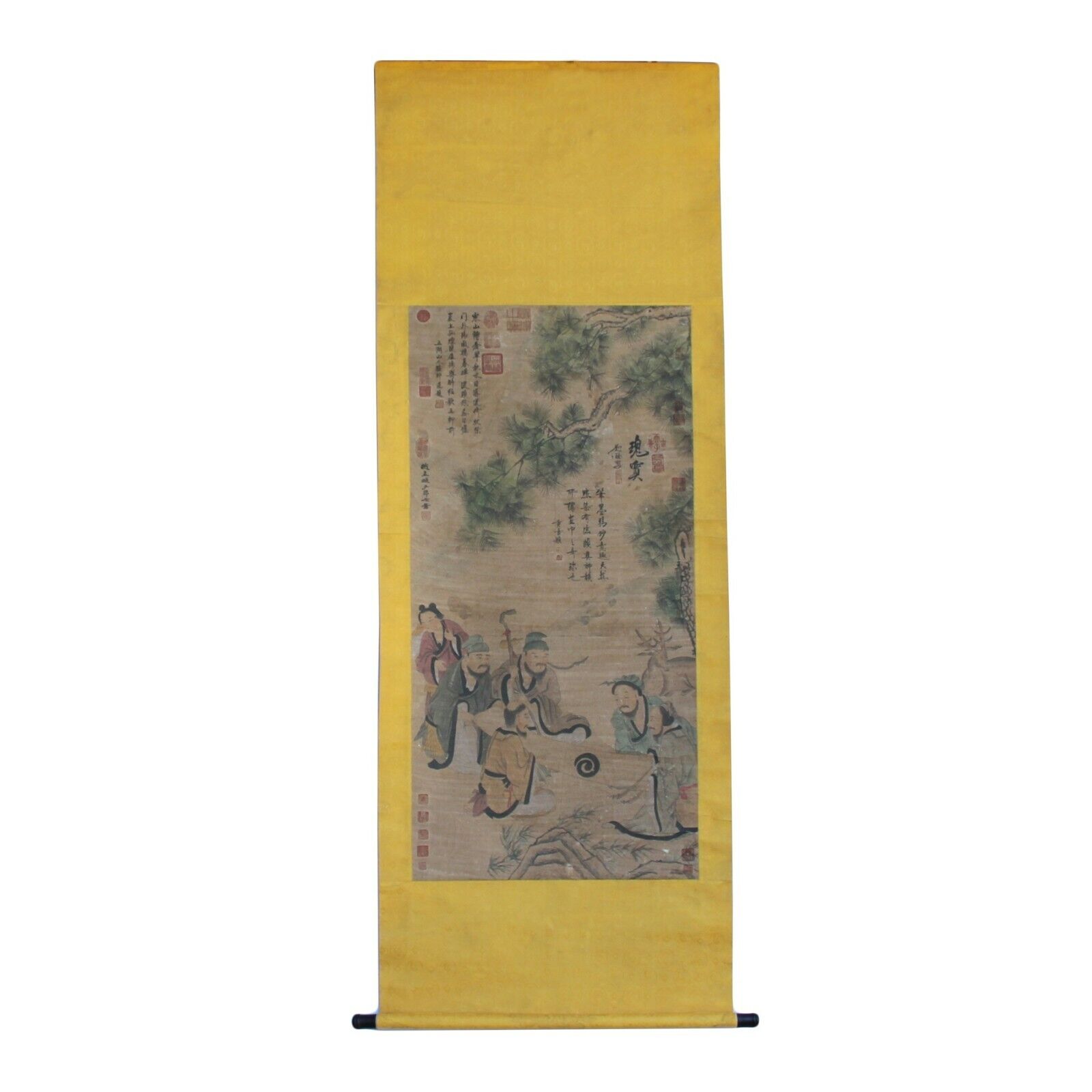 Chinese People Color Ink Scroll Painting Museum Quality Wall Art cs5645