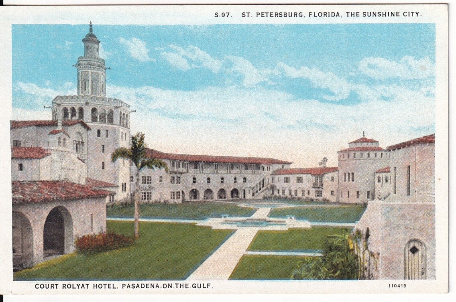 Court Royal Hotel Pasadena Gulf St Petersburg Florida Vintage Postcard