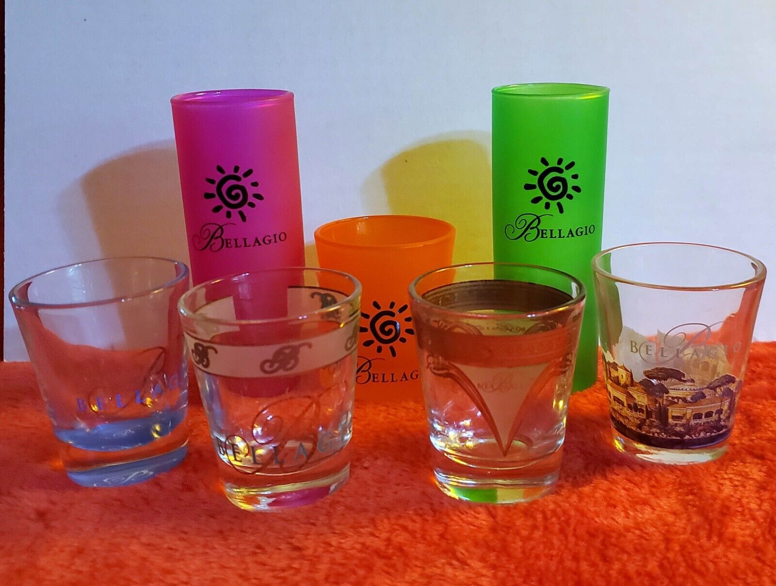 Bellagio Shot Glass Lot of 7 from Estate Sale Probably Vintage Las Vegas Tequila