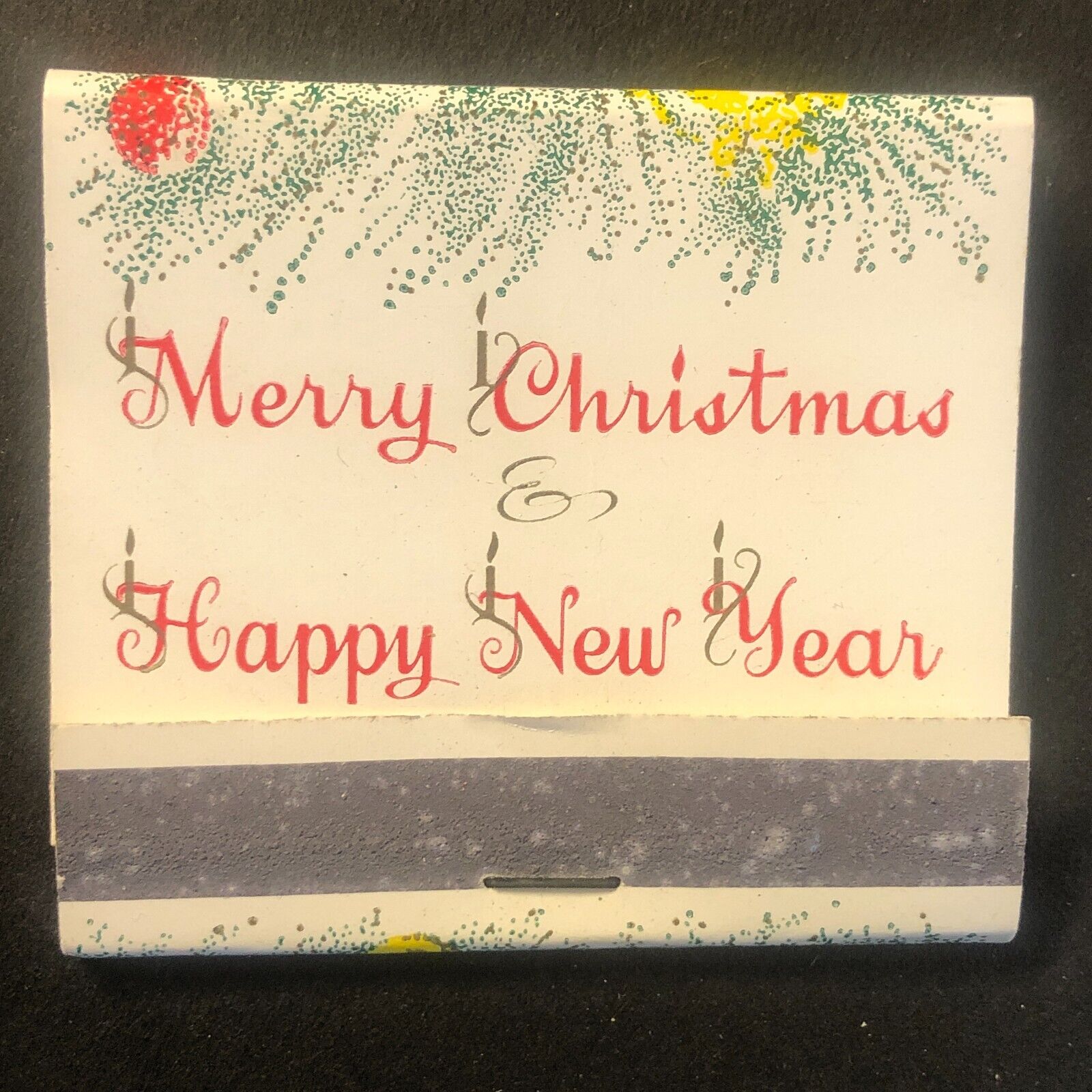 Merry Christmas & Happy New Year Vintage Full Matchbook c1966-73 VGC