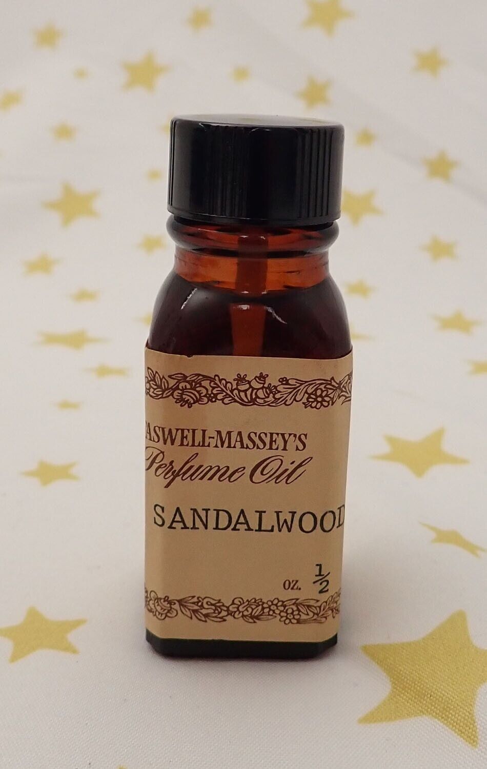 Vintage Caswell Massey SANDALWOOD Perfume Oil 1/2 fl oz 95% Full