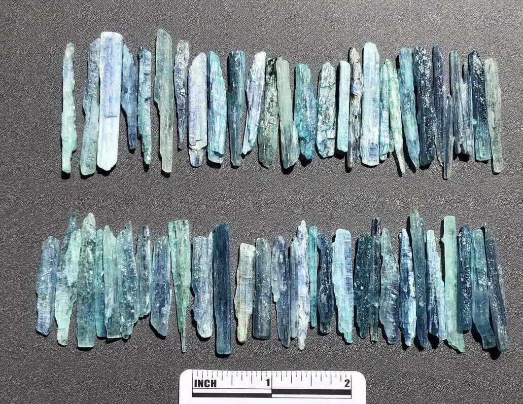 50pcs Blue Kyanite Thin Needle Points Raw Natural Quartz Crystal