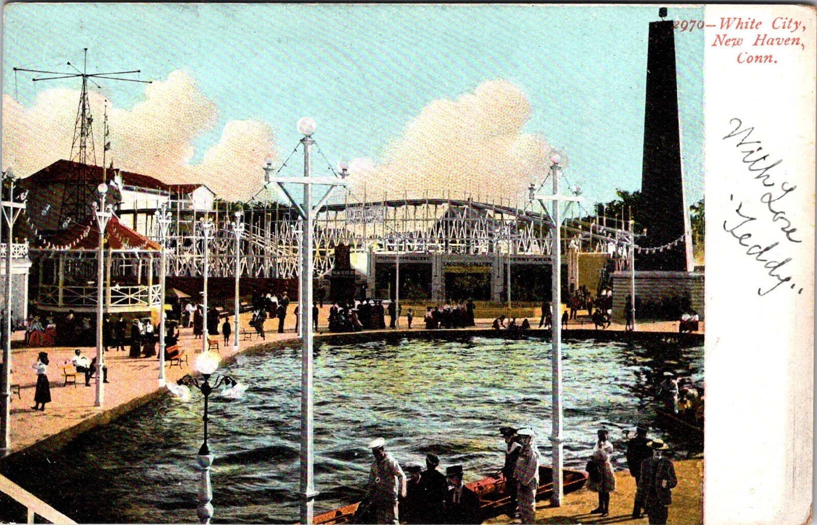 New Haven CT White City Savin Rock Amusement Park 1906 Antique Postcard B589