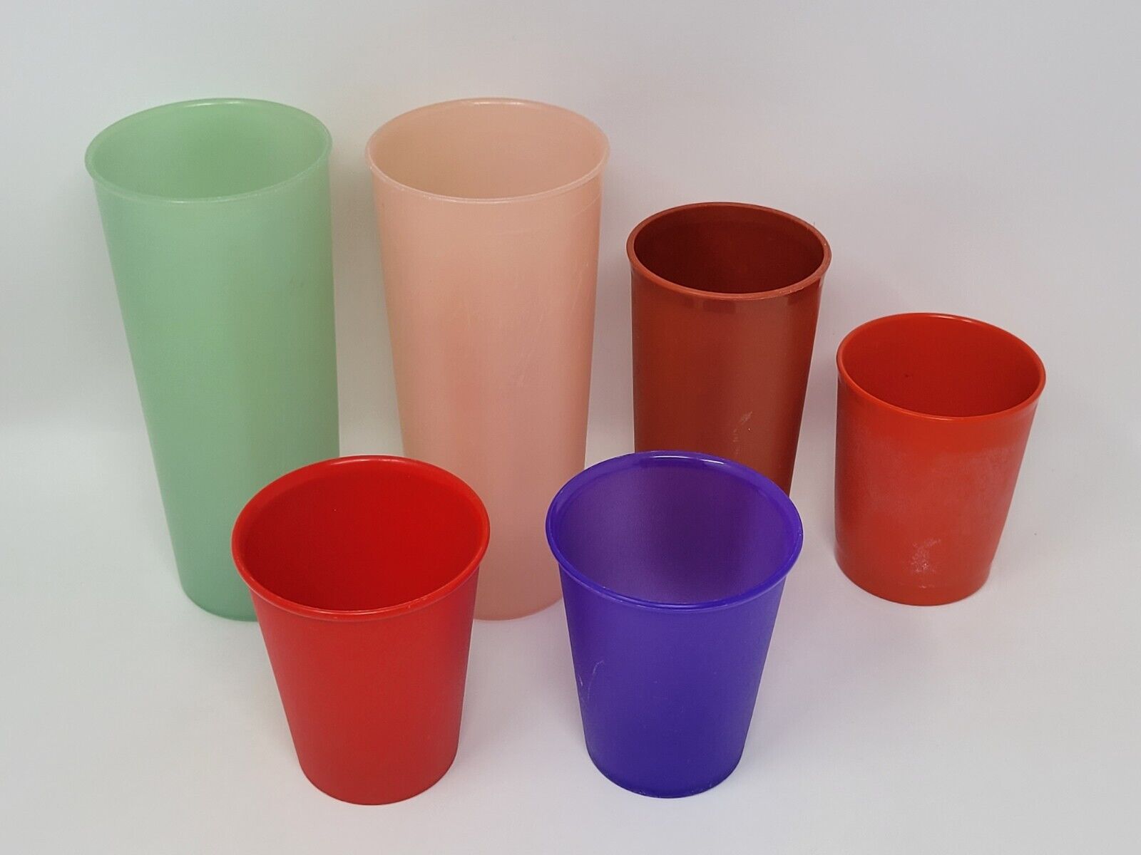 Set of 6 Vintage Tupperware & First Years Tumbler Drinking Cups Tall & Short