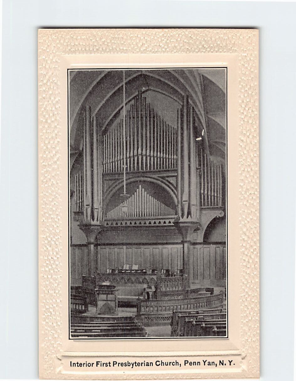 Postcard Interior, First Presbyterian Church, Penn Yan, New York