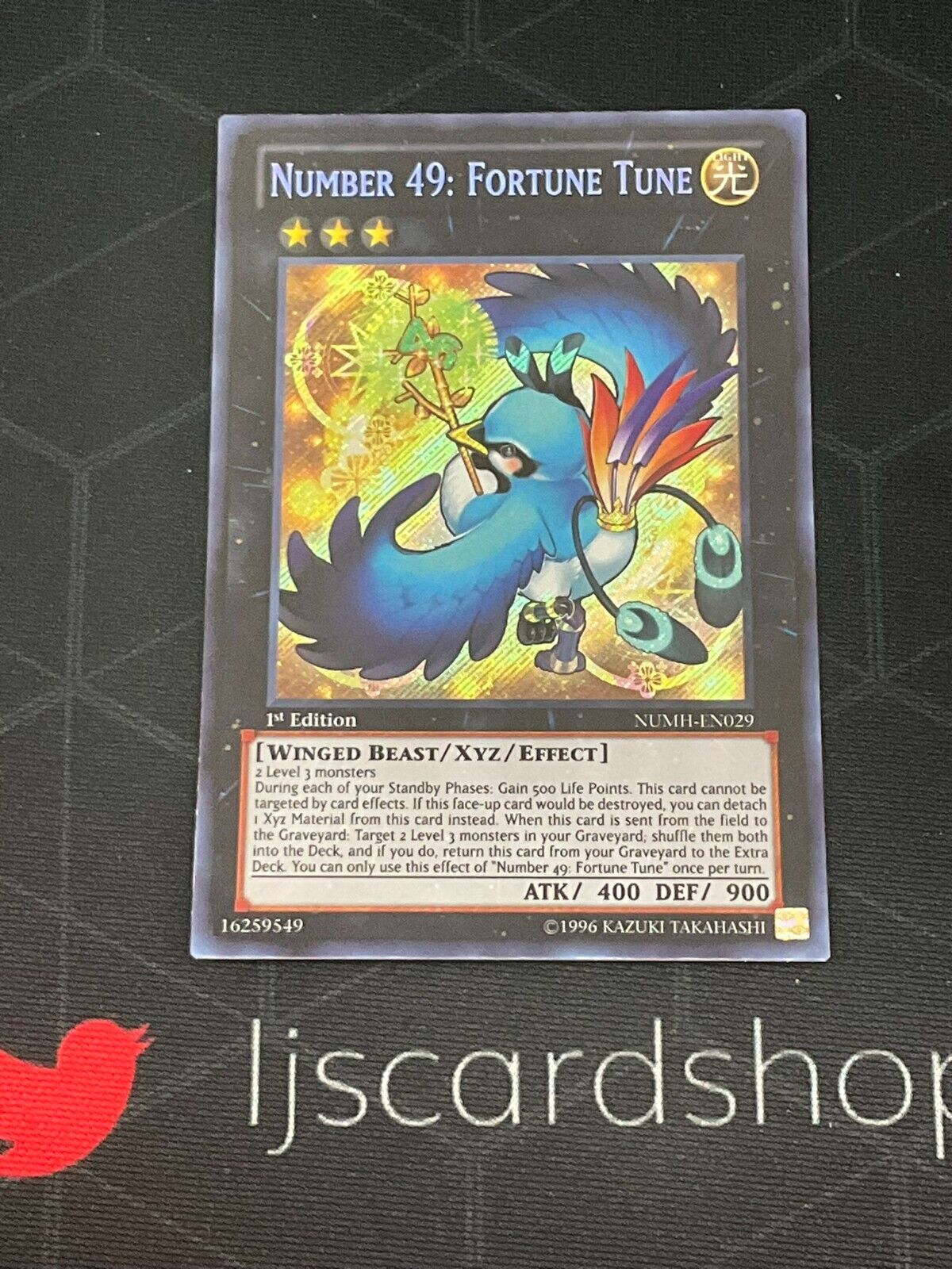 Yugioh Number 49: Fortune Tune 1st Edition Secret Rare NUMH-EN029 Never Played 