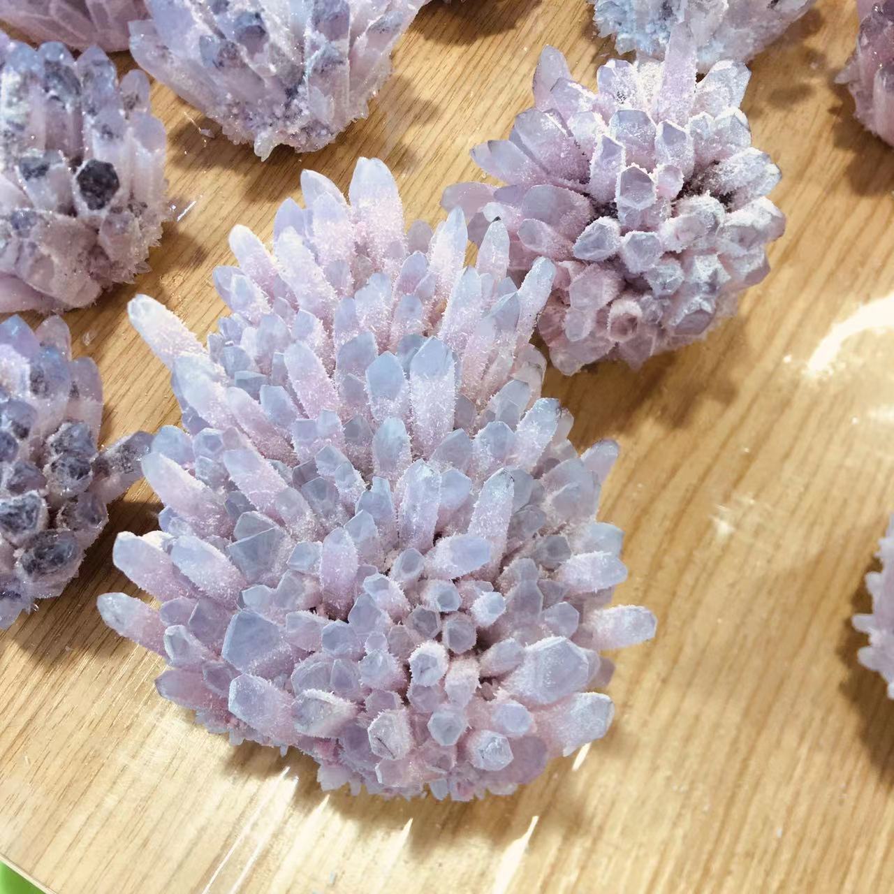Hot sale new product rose pink blue phantom ghost quartz crystal cluster decorat