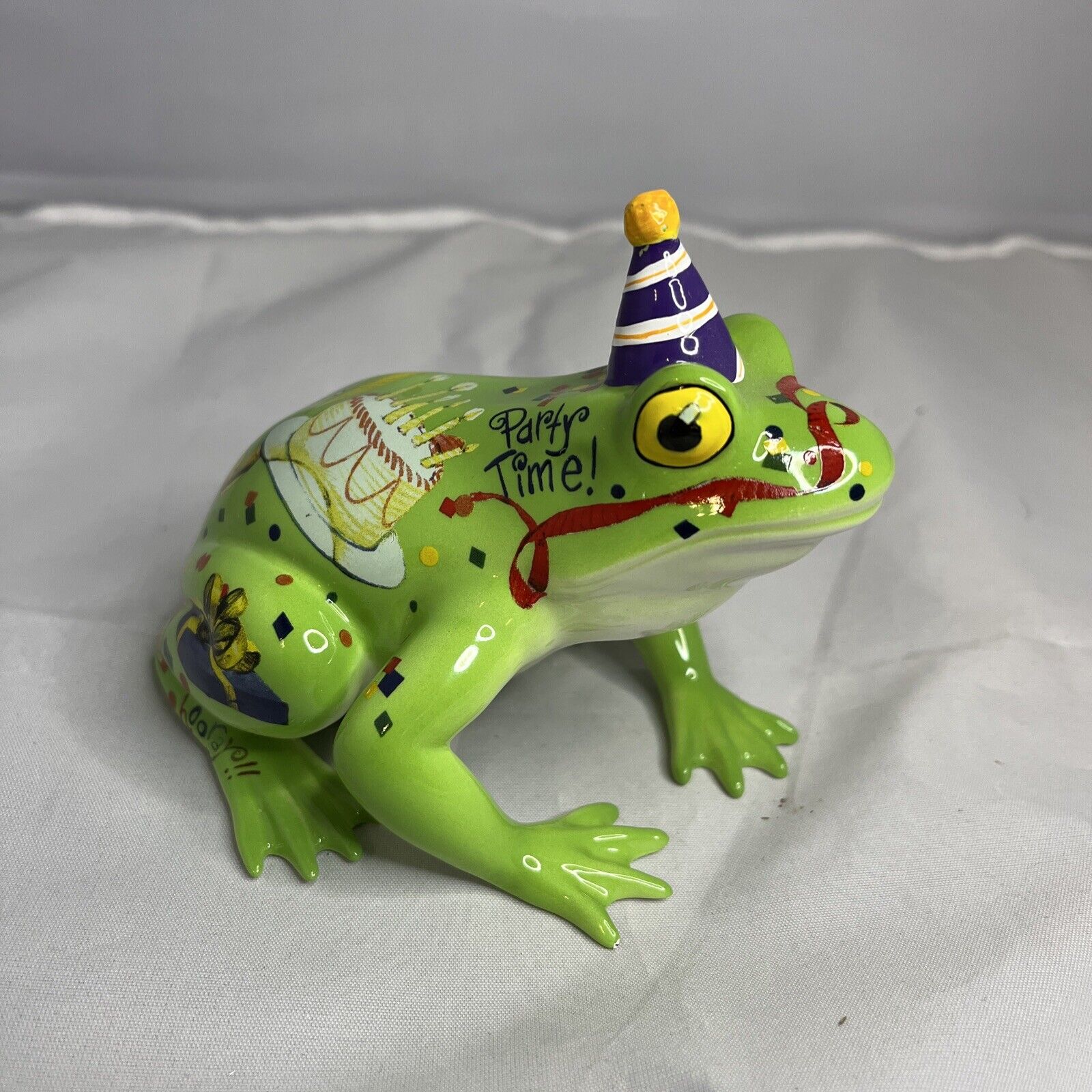 Fanciful Frogs By Westland Frog Figurine Hoppy Birthday Party Time Hat Happy 