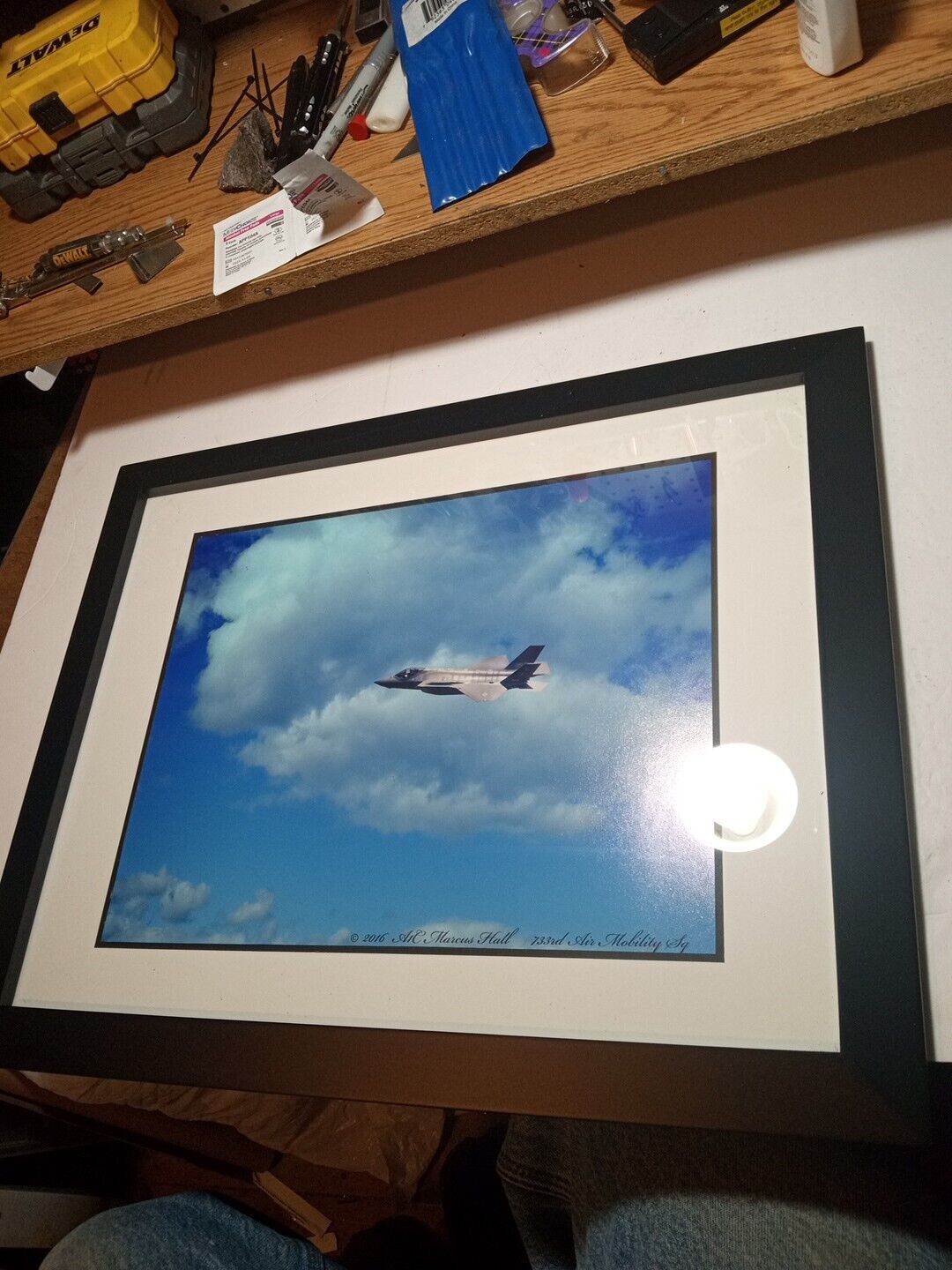 LOWERED PRICE F-22 RAPTOR PHOTO IN FRAME- ORIGINAL PHOTO BY PILOT 16\