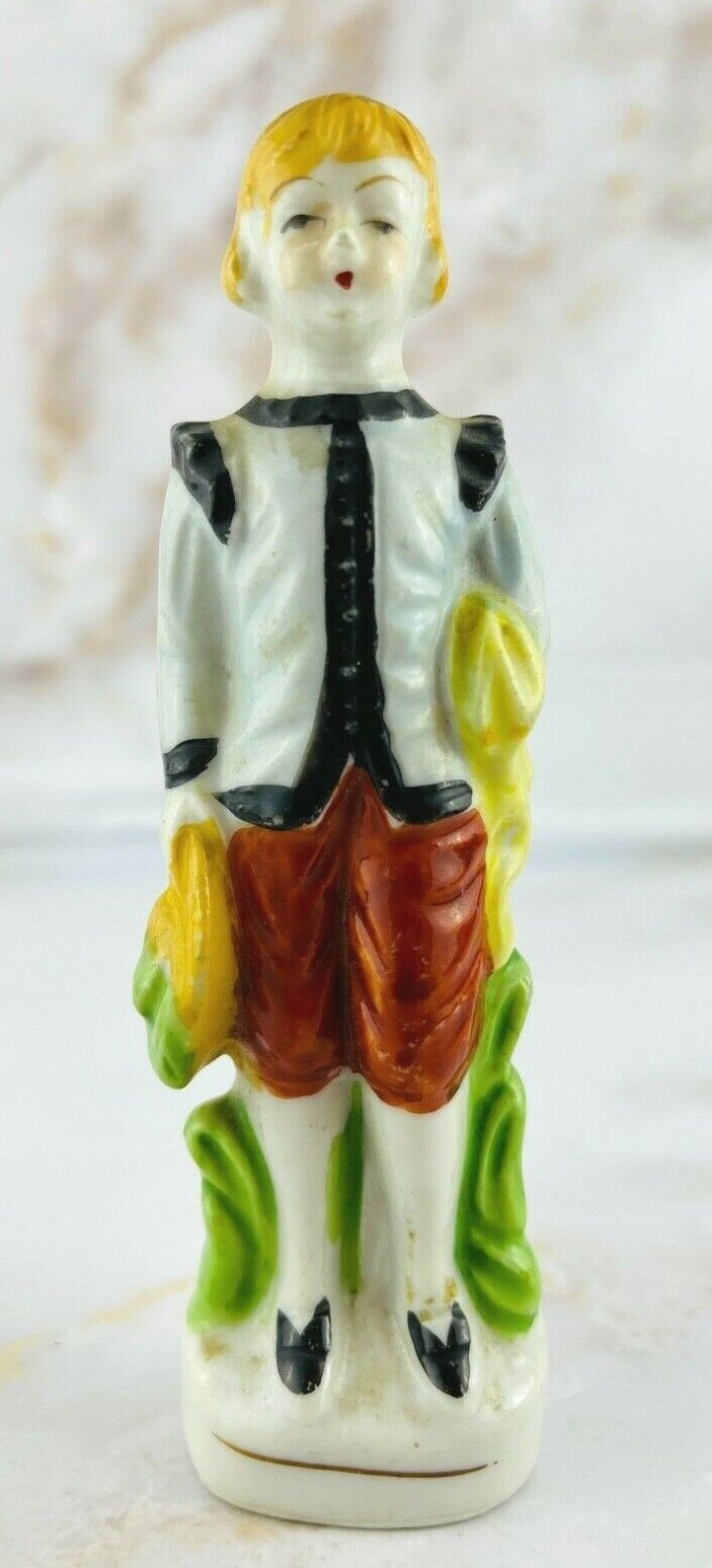 Vintage Porcelain Boy Figurine - Made In Occupied Japan - Rare Collectible
