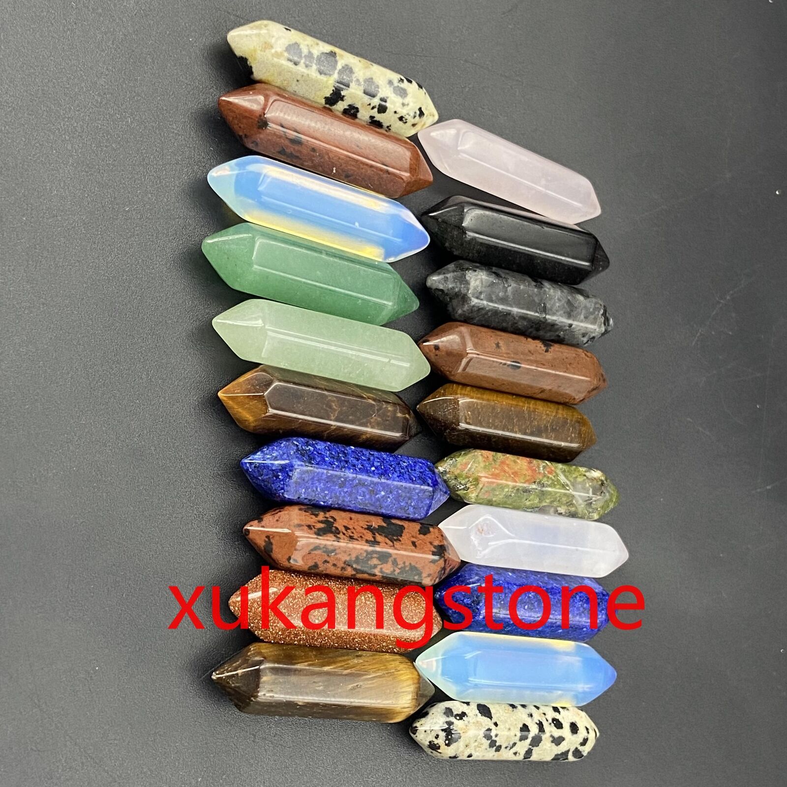 20pc Wholesale Natural Mixed Obelisk Quartz Crystal Wand Double Point Healing