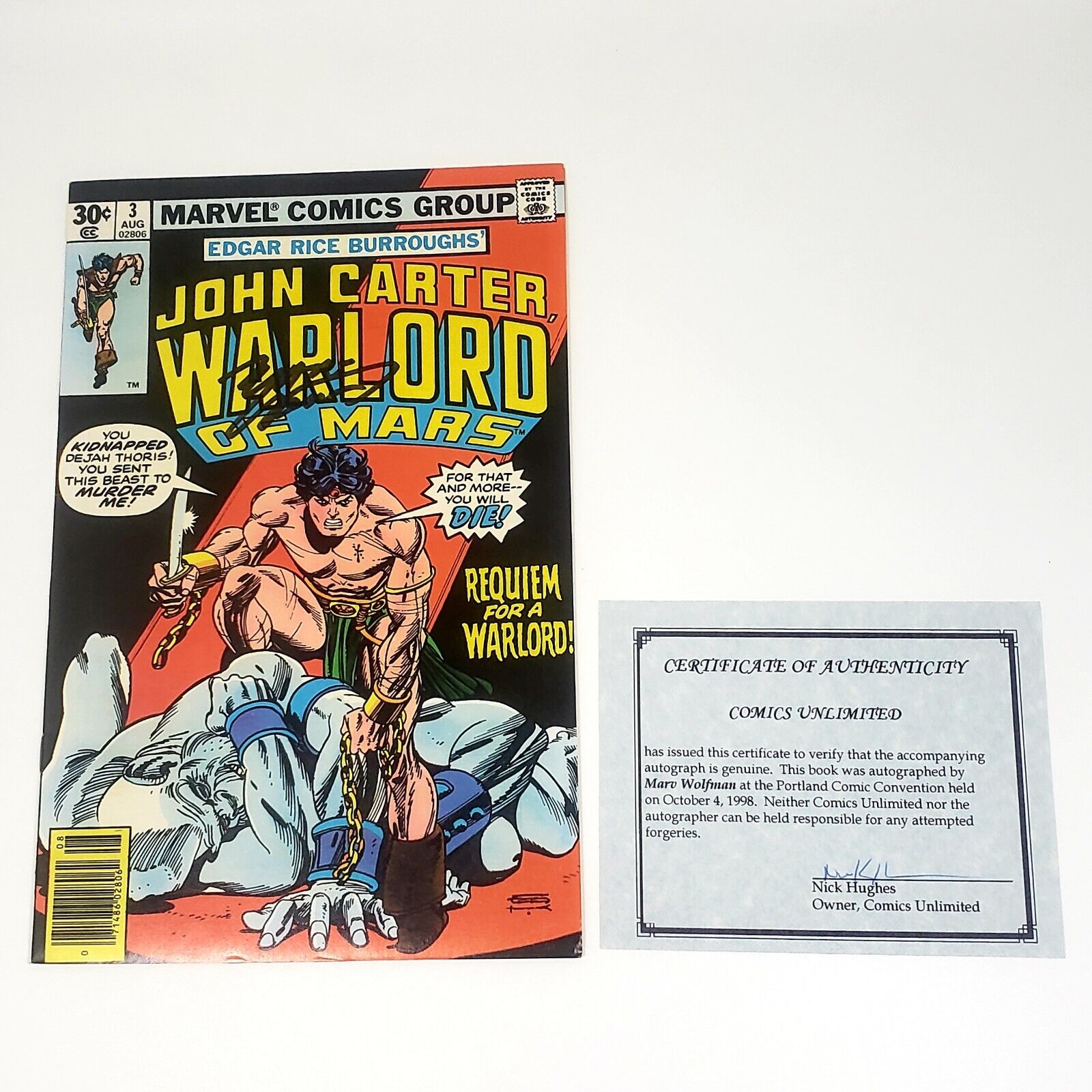 John Carter, Warlord of Mars #3 (1977) [Marvel Comics] (Signed)