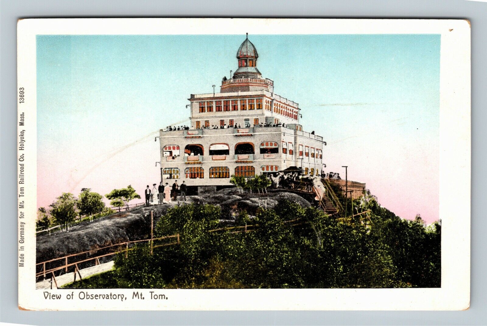 Holyoke MA, Mount Tom Observatory, Burned 1929, Massachusetts Vintage Postcard