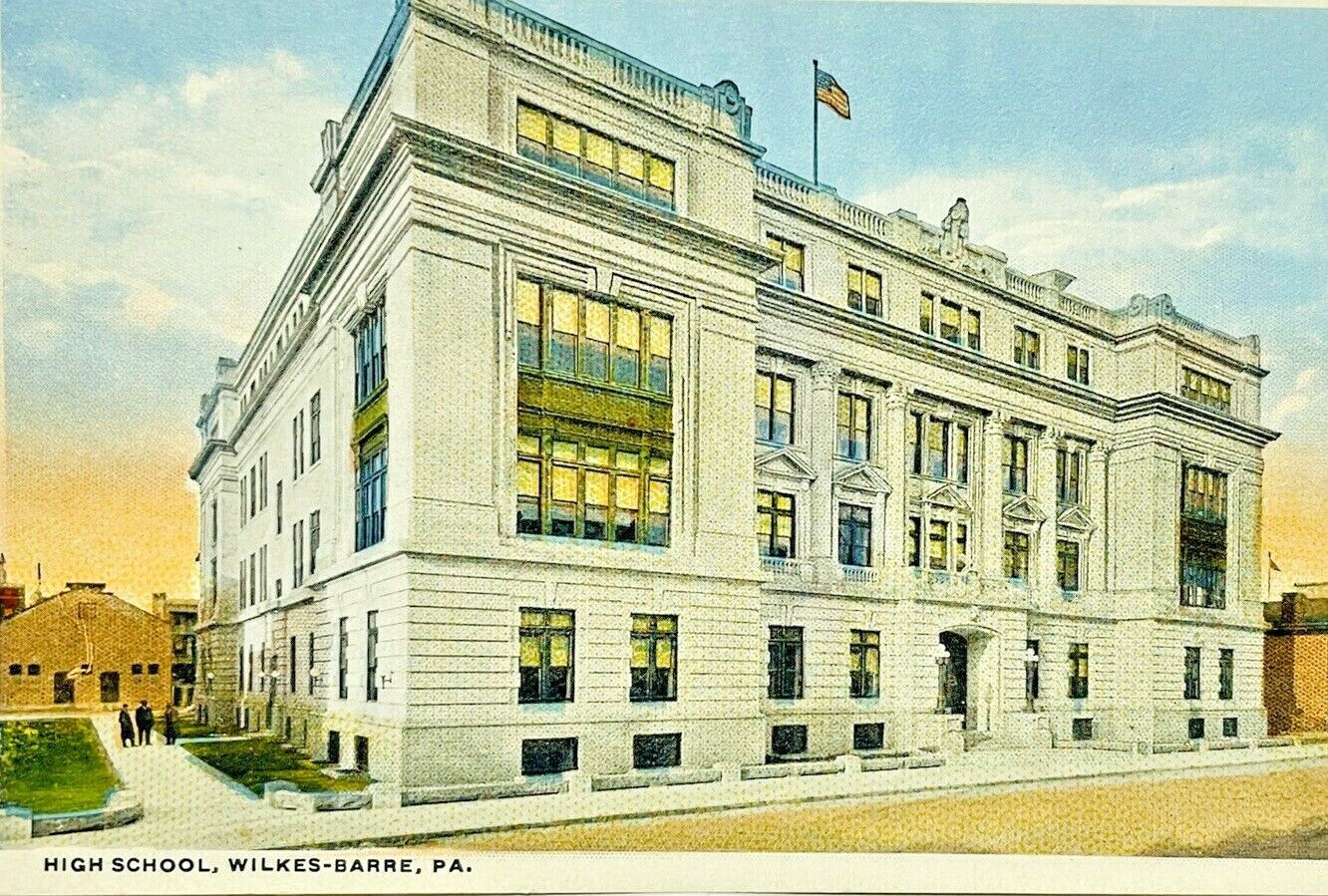 Vintage Postcard Wilkes-Barre High School Pennsylvania Early 1900s