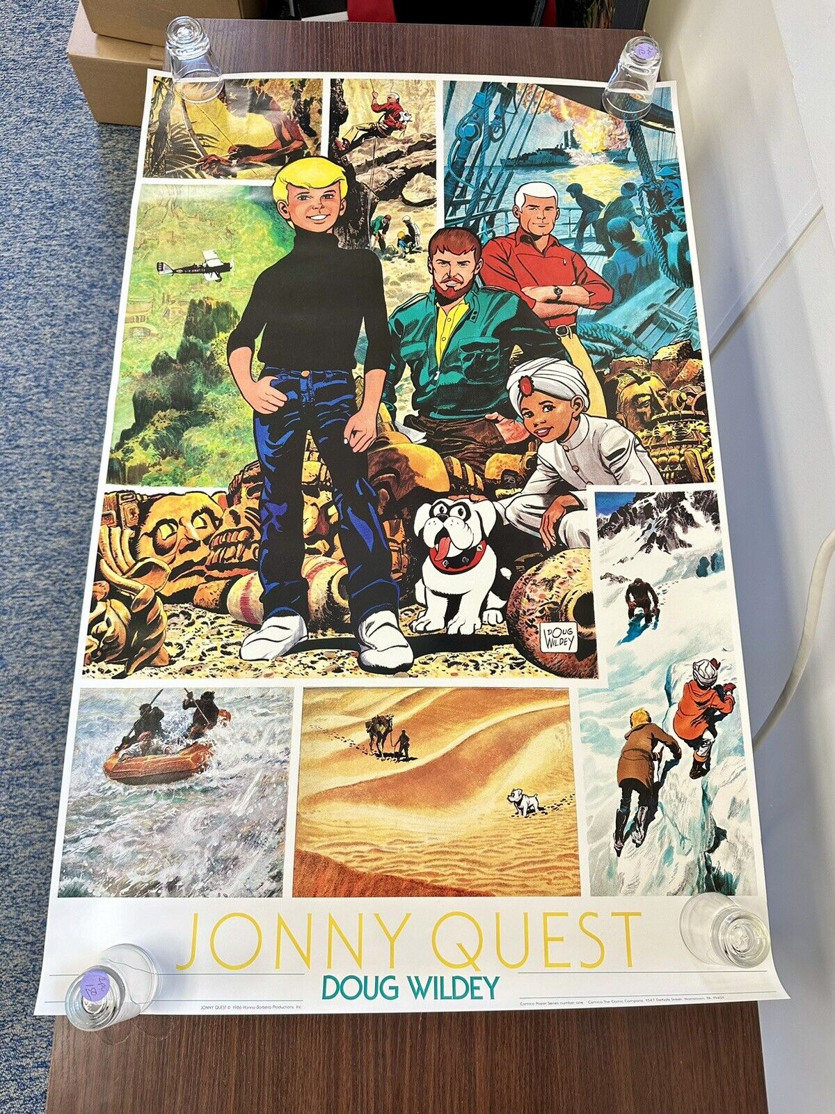 VINTAGE Jonny Quest Adventures Poster by Doug Wildey  1986