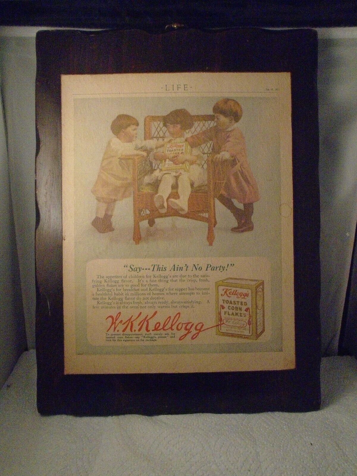 LIFE MAGAZINE 1913 Kellogg\'s Advertisement \