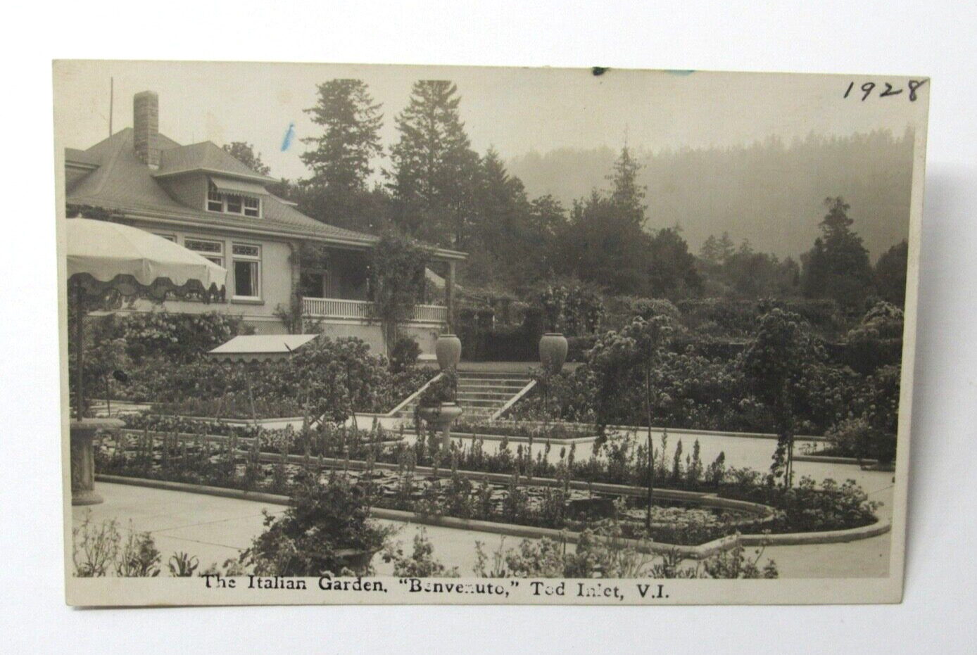 Tod Inlet Virgin Islands Italian Garden Benvenuto Postcard 1928 Landscape