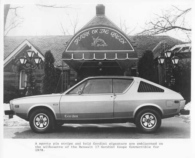 1978 Renault 17 Gordini Coupe Convertible Press Photo 0014