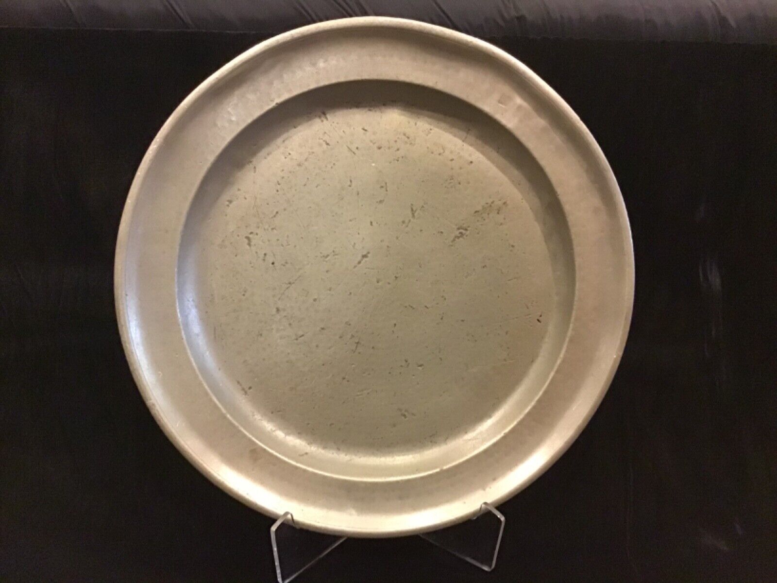 Swedish Pewter Charger Plate / Dated 1792 /Authenticated/13.75\
