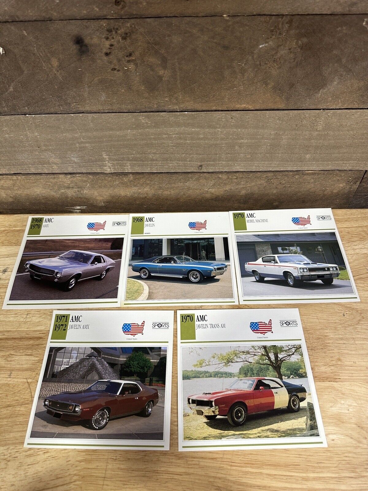 Vintage Lot Of 5 1968-1972 AMC Car Photo Spec Sheets