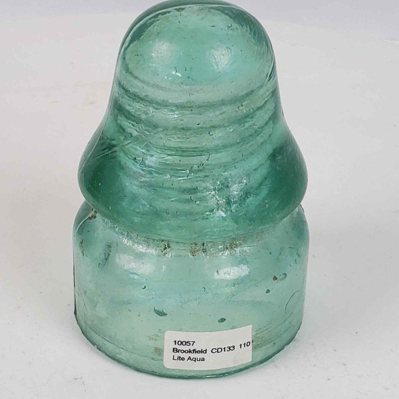 Vintage Antique Light Aqua Brookfield CD 133 Glass Insulator