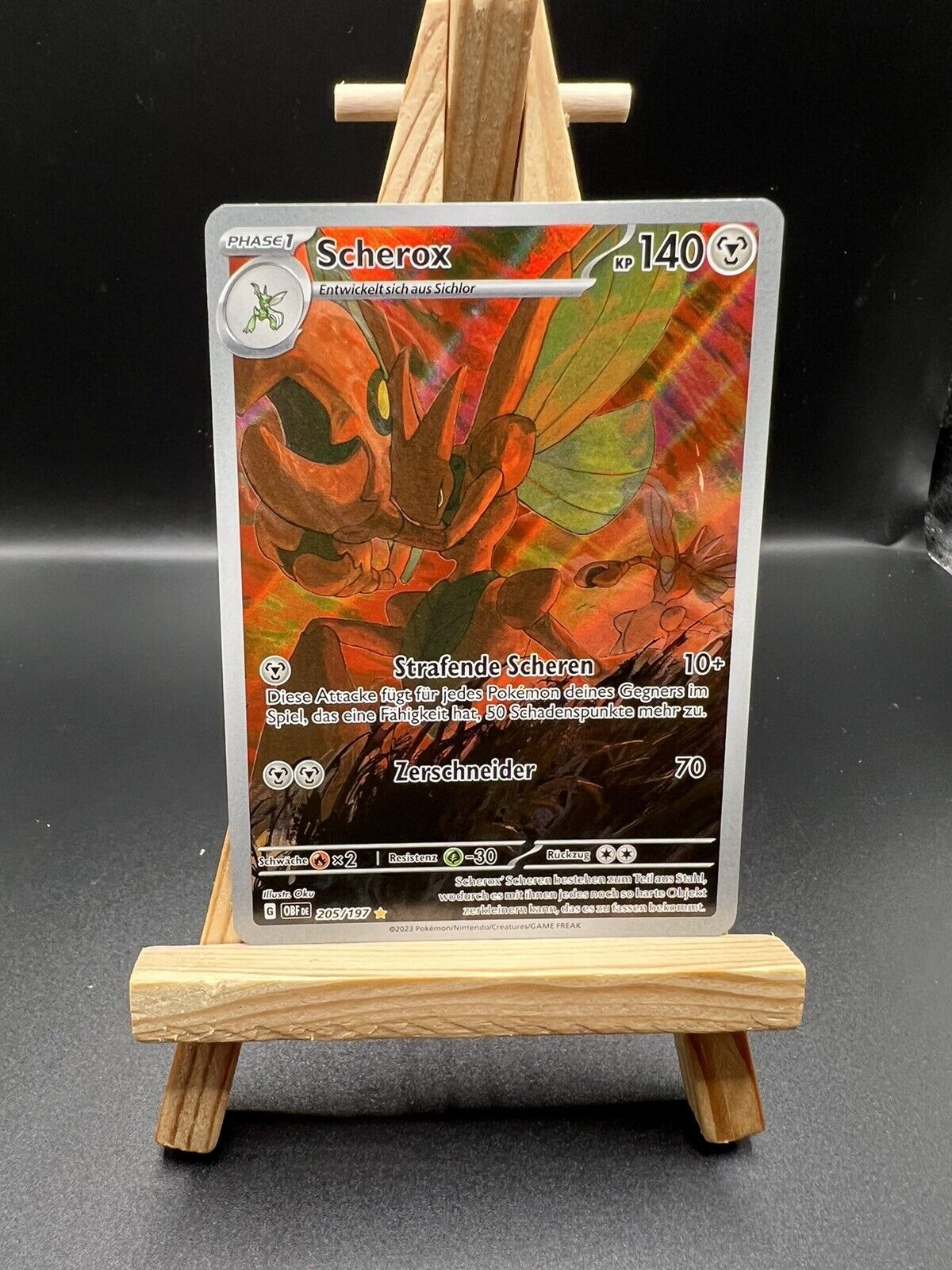 Pokemon Scherox Art Rare | German 205/197 Obsidian Flames | Near Mint