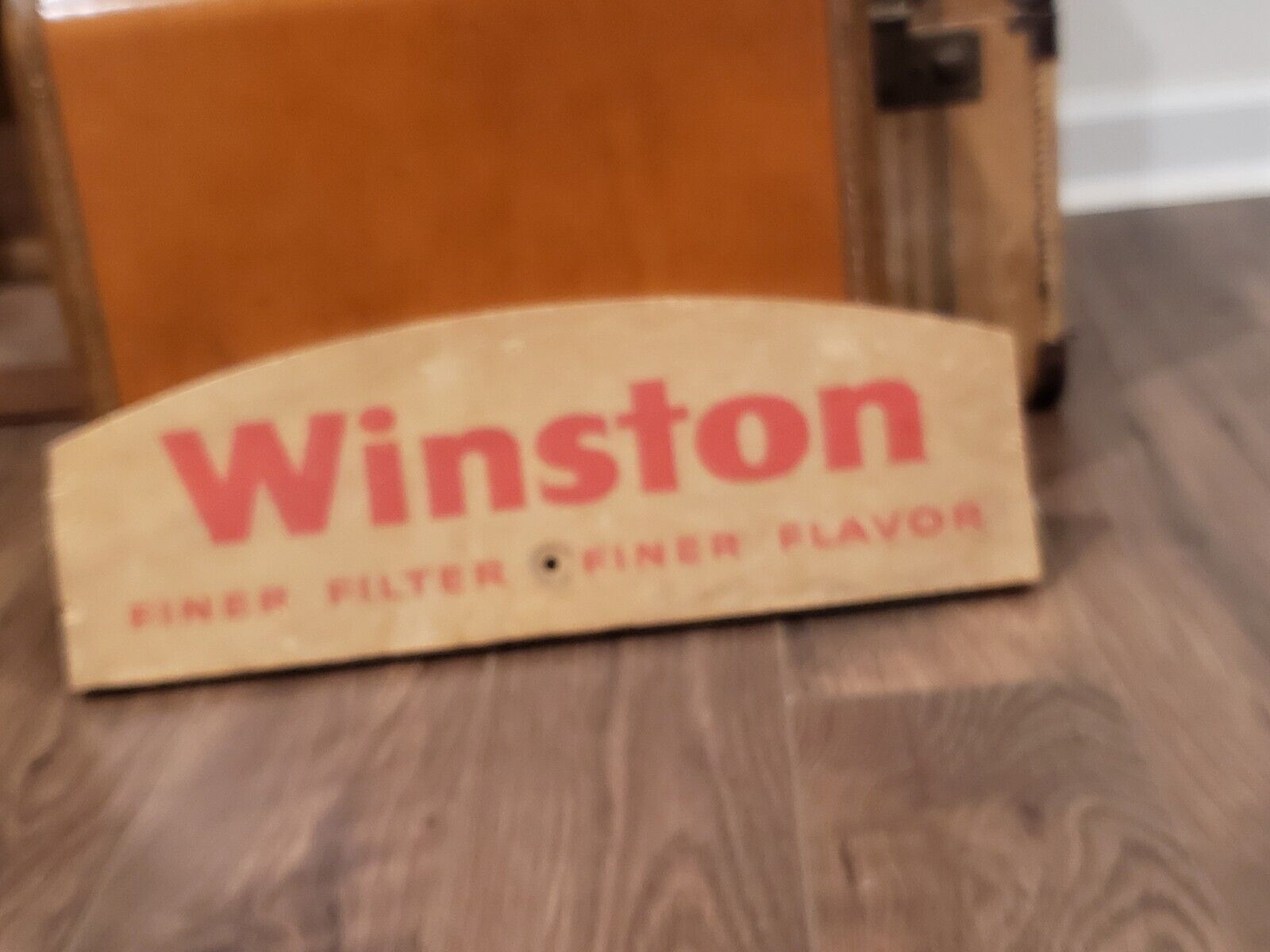 Vintage Winston Old Wood Advertising w/ Red Lettering Rare & Unique 