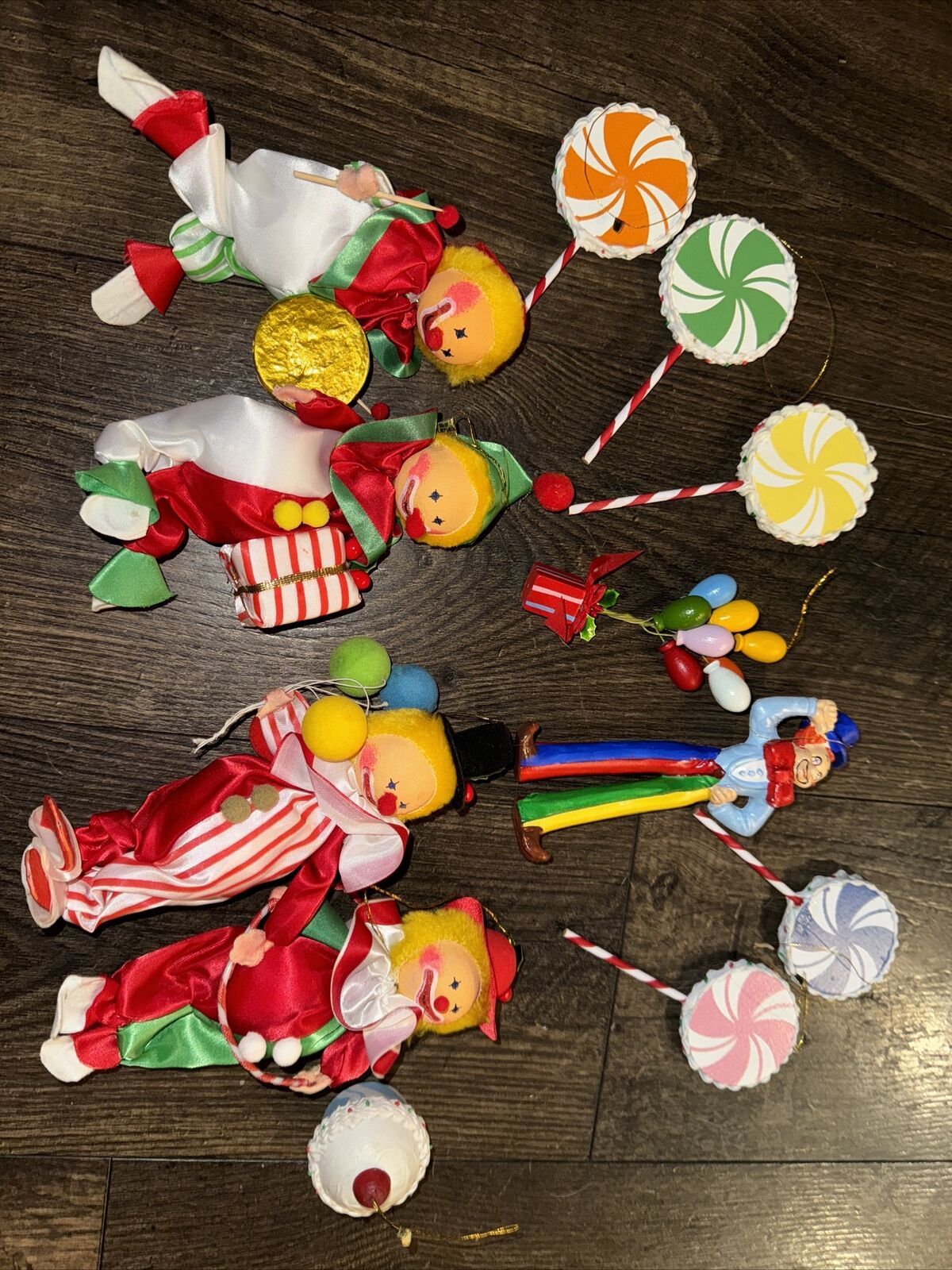 Vintage 1980s Russ Clown Circus Ornaments Made In Taiwan Mixed Lot