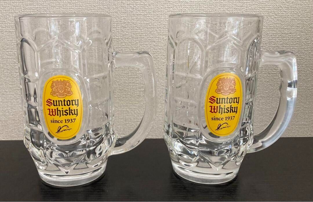 Suntory Kaku Whisky Soda Mug Glass 12.7oz. 375ml 1 Pair Set Japan Highball Cup