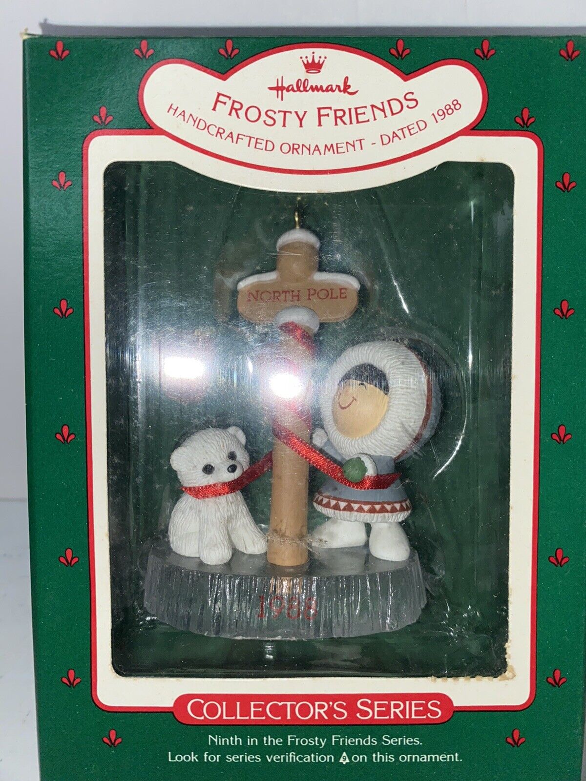 Hallmark Keepsake Frosty Friends 1988 Eskimo Polar Bear Cub Ornament 9th Series 