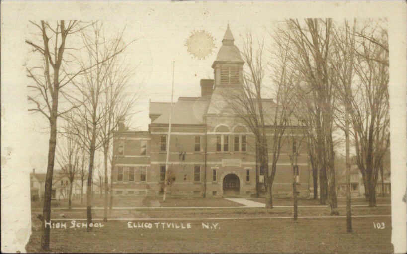 Ellicottville NY High School c1910 Real Photo Postcard