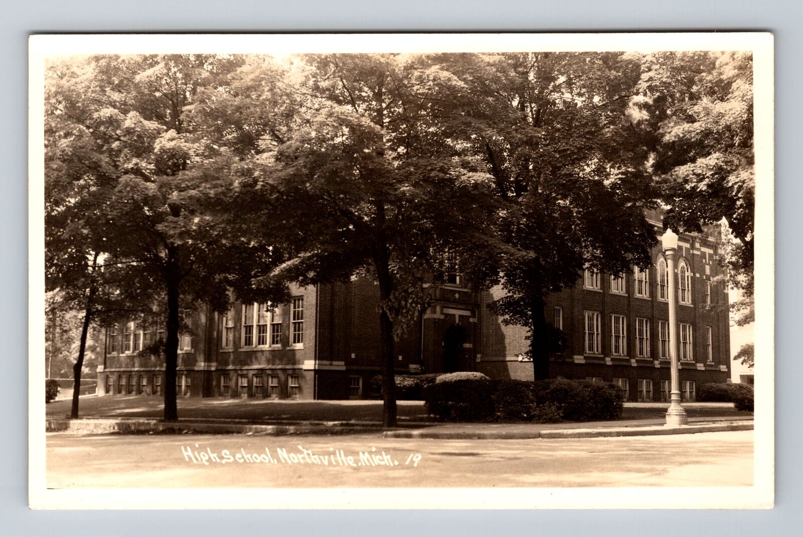 Northville MI-Michigan, RPPC, High School, Souvenir, Vintage Postcard