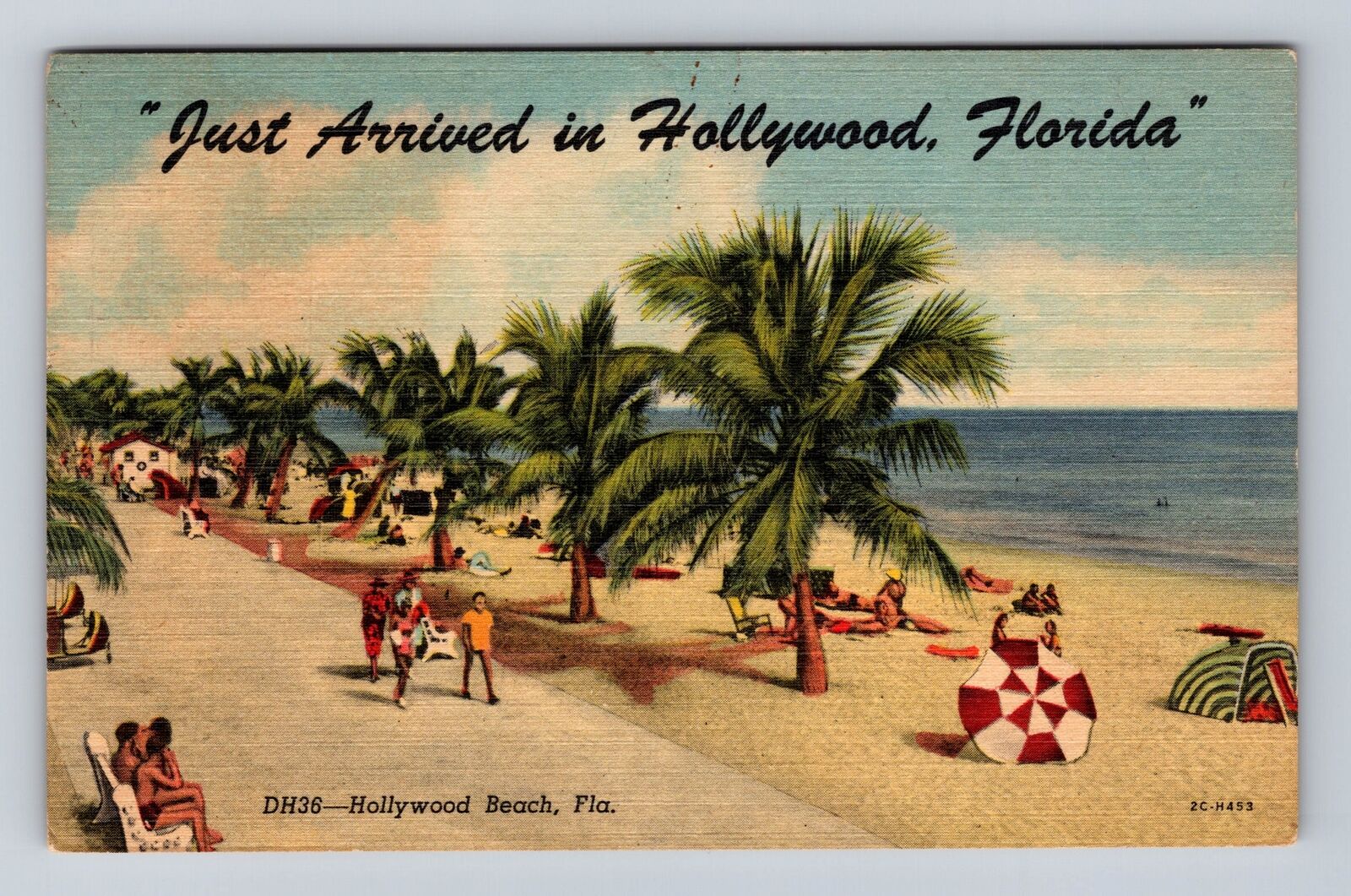 Hollywood Beach FL-Florida, Scenic General Greetings, Vintage c1959 Postcard