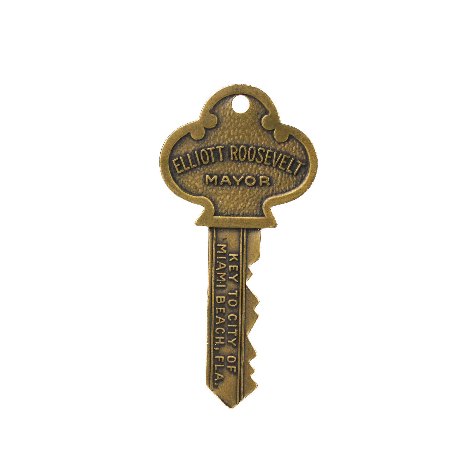 Rare Vintage 1965 Key to the City of Miami Beach Florida Mayor Elliott Roosevelt