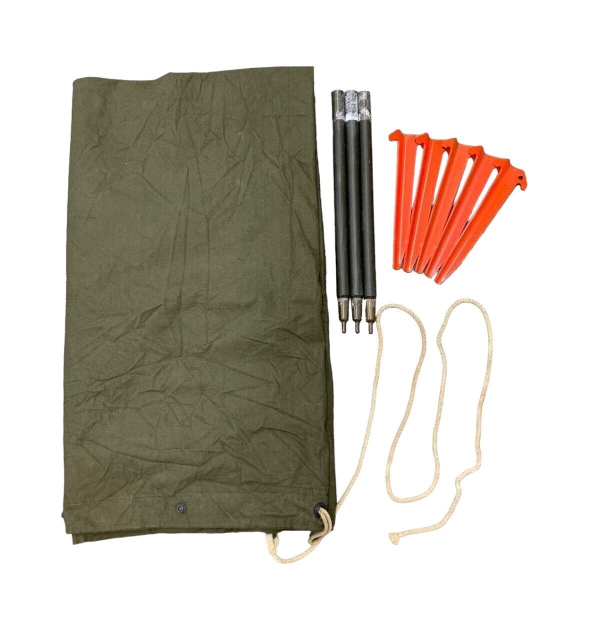 U.S. Armed Forces Shelter Half (Pup Tent) w/ Poles and Stakes