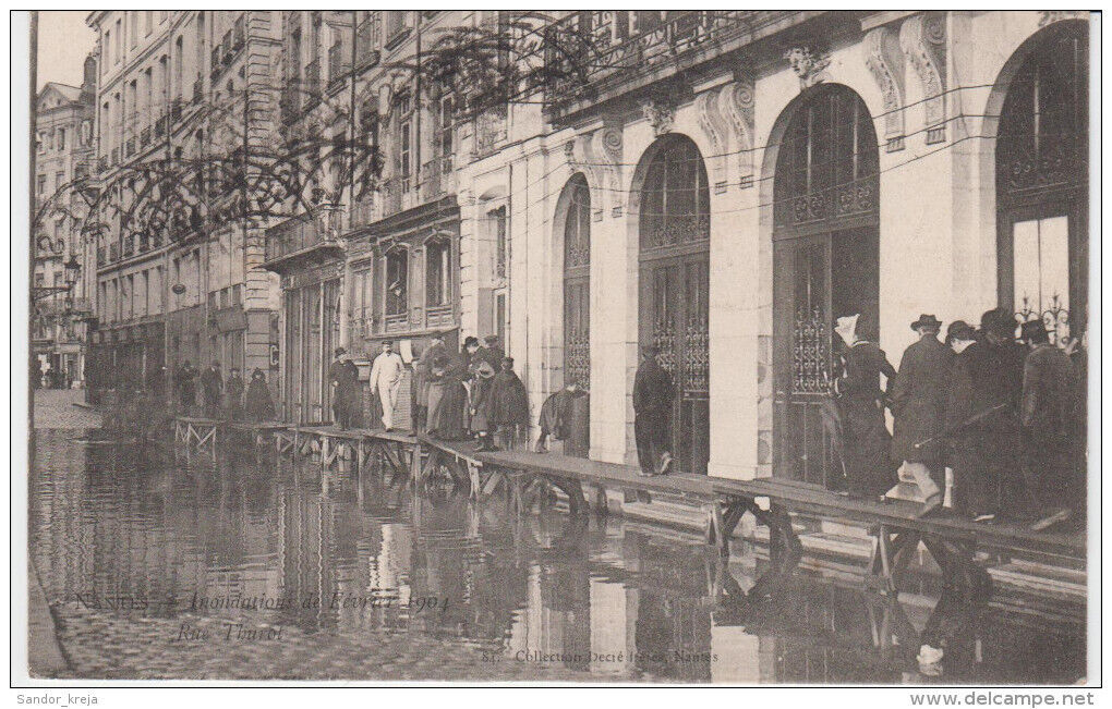 CPA - Nantes - Floodations de February 1904 rue Thurot