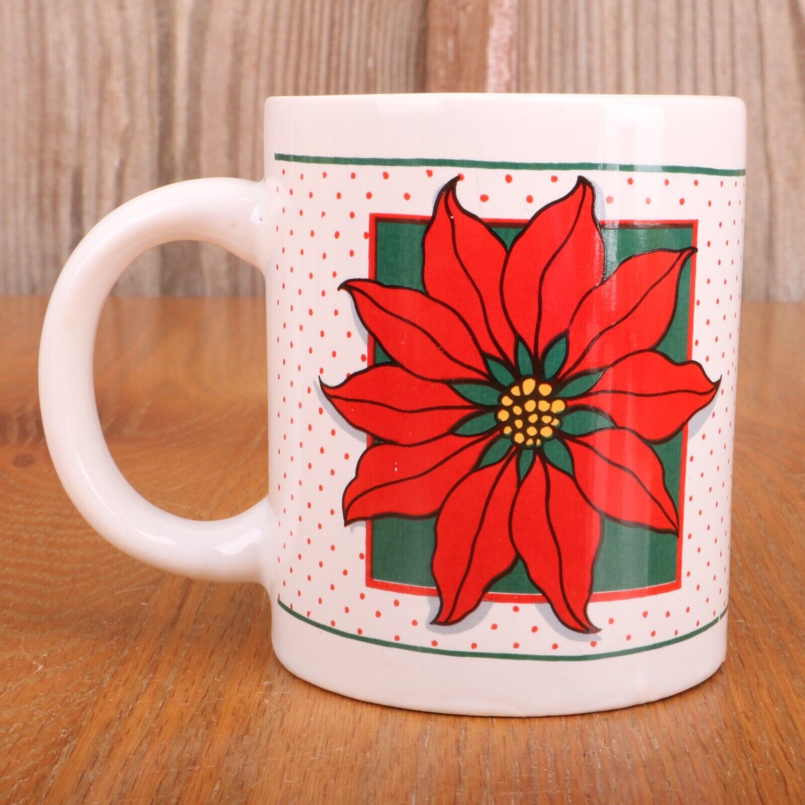 Poinsettia Red Flower Christmas Coffee Mug Tea Cup