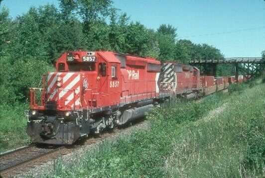 CP 5857 STACK TRAIN #503 (CANADIAN PACIFIC - WC) --- Original Slide T1-2