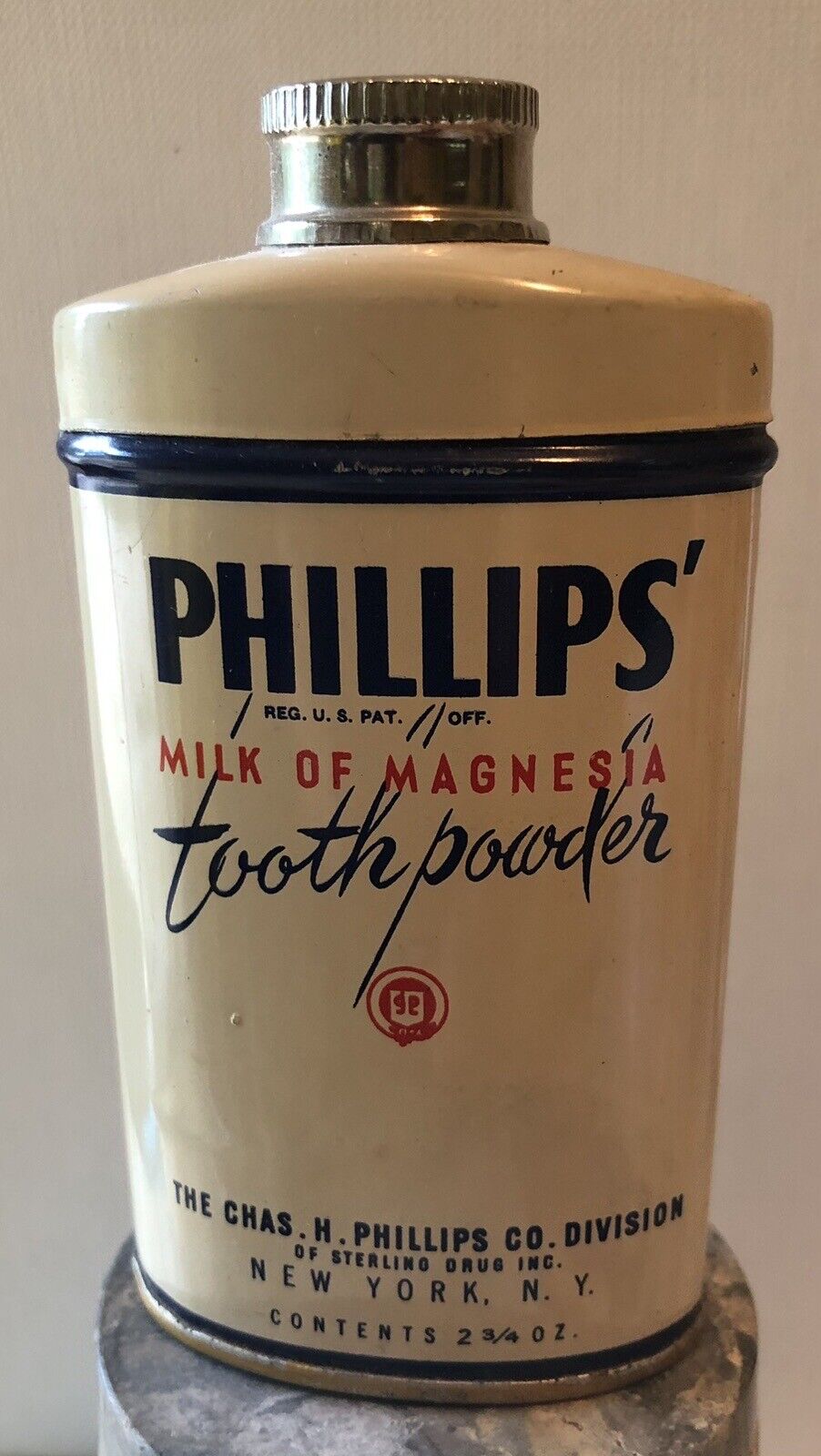 Phillips Milk Of Magnesium Tooth Powder Vintage Can 2 & 3/4 Oz