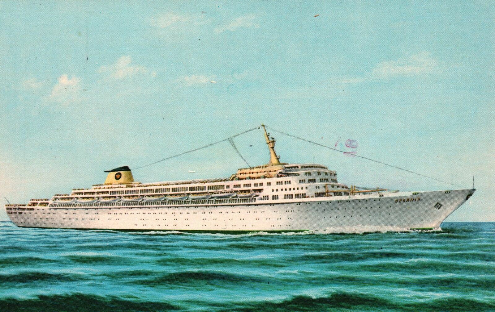 Vintage Postcard 1984 Largest Ship Oceanic Italian Crew Panamanian Registry